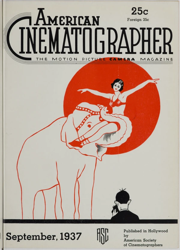 American Cinematographer - September 1937 Cover